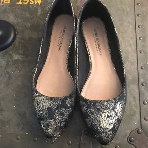 Gold brocade flats